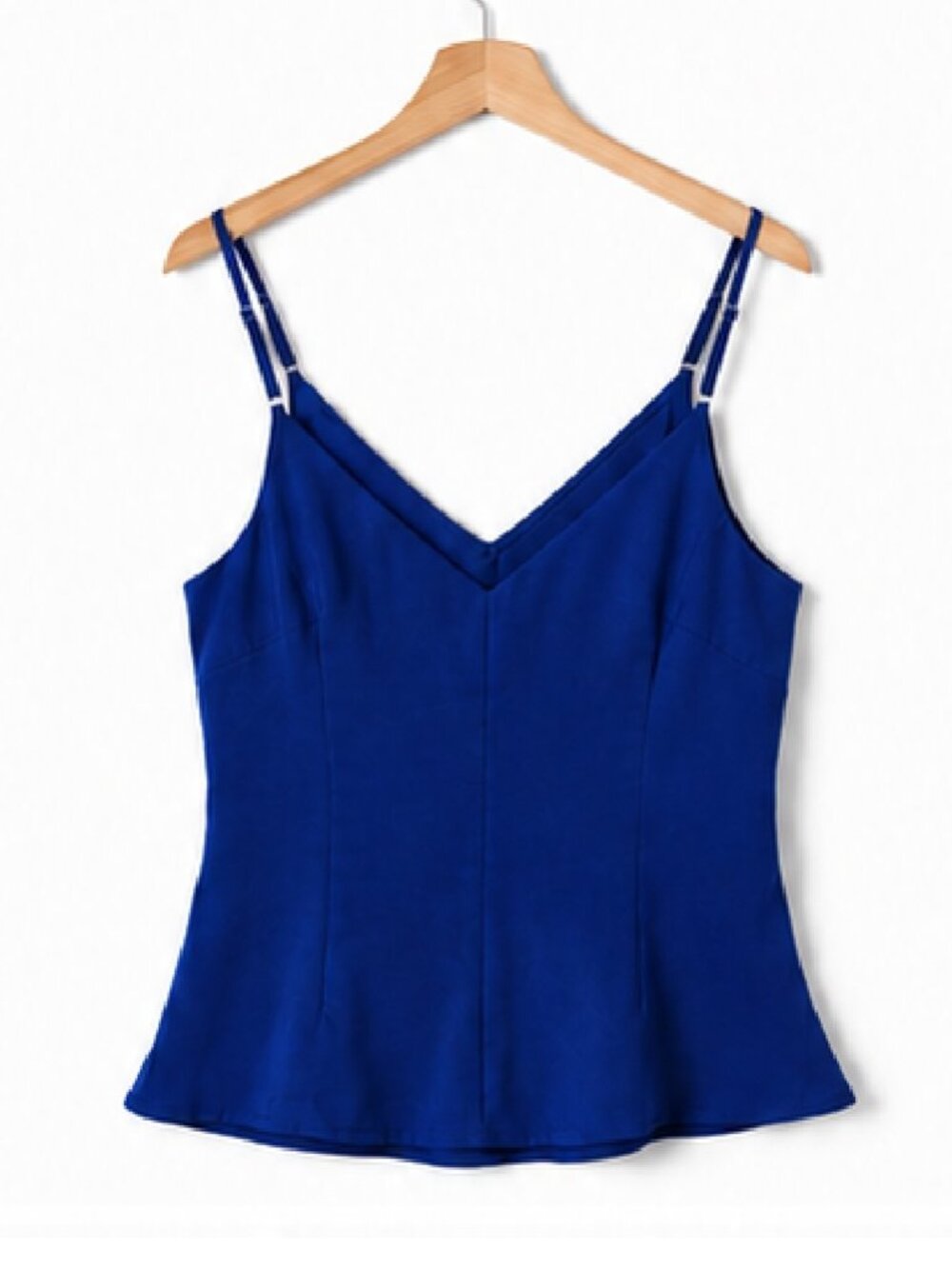 Apricot Blue Satin Button Cami Top Blouse Sleeveless • US 4 / UK 8 • NWT - Picture 11 of 13